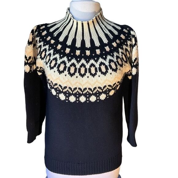 525 America Fair Isle Nordic Mock Neck, Large. Icelandic. - Picture 3 of 13
